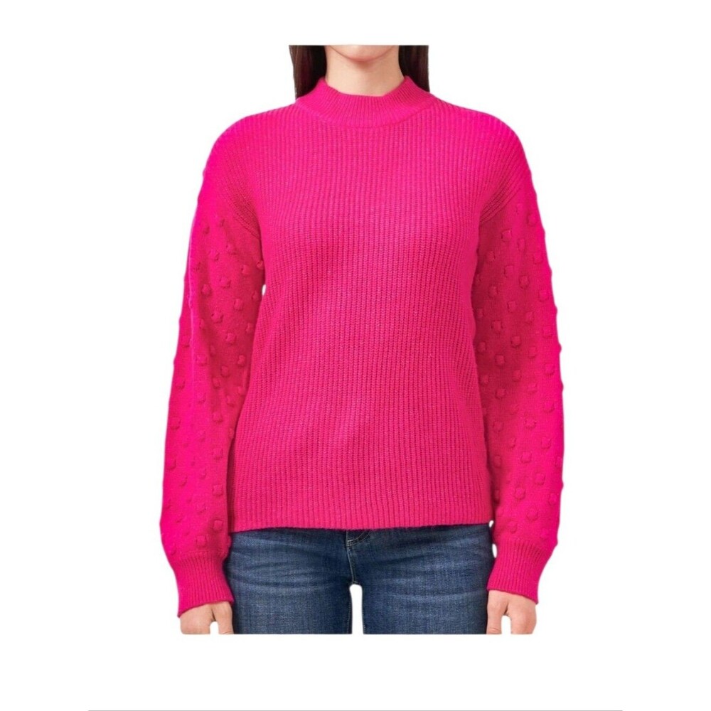 Vince Camuto Aurora Pink Bobble Stitch Sweater